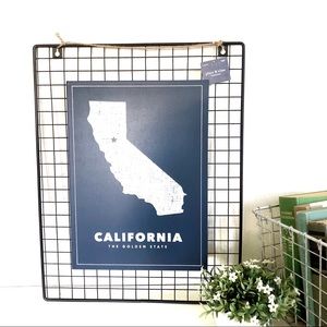 CALIFORNIA INDUSTRIAL MODERN FARMHOUSE WOOD WIRE CALI STATE WALL DECOR P…